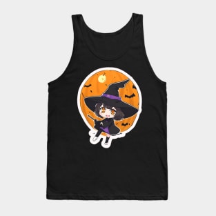 Witchcraft Chibi anime Character Design :Halloween concept Tank Top